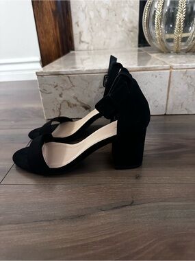 Windsor Black Suede Block Heel Sandals